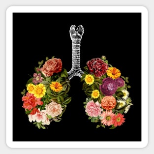 Breathing Spring Flower Lungs Black by Tobe Fonseca Sticker